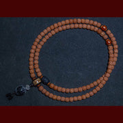 Buddha Stones Tibet 108 Mala Beads Rudraksha Bodhi Seed Chinese Zodiac Natal Buddha Wealth Charm Bracelet Mala Bracelet BS 15