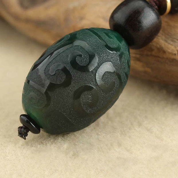 Buddha Stones Red Agate Green Agate Confidence Calm Key Chain