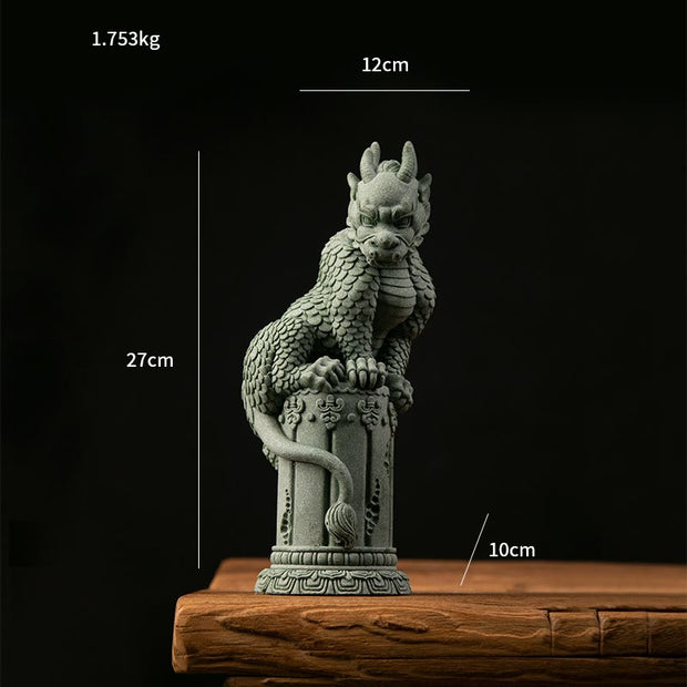 Buddha Stones Feng Shui Standing Sitting Dragon Success Luck Home Decoration