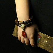 Buddha Stones Tibetan Yak Bone Dzi Bead Turquoise Keep Away Evil Spirits Bracelet Bracelet BS 24