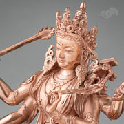 Buddha Stones Four-armed Manjusri Bodhisattva Figurine Serenity Copper Statue Decoration Decorations BS 5
