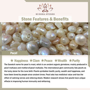 Buddha Stones Pearl Crescent Moon Calm Necklace Pendant Necklaces & Pendants BS 10