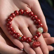 Buddha Stones Cinnabar Jade Healing Protection Charm Bracelet Bracelet BS 4