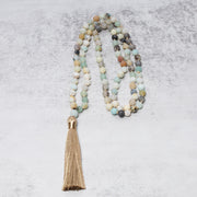 Buddha Stones 108 Amazonite Beads Tassel Mala Bracelet Mala Bracelet BS 2