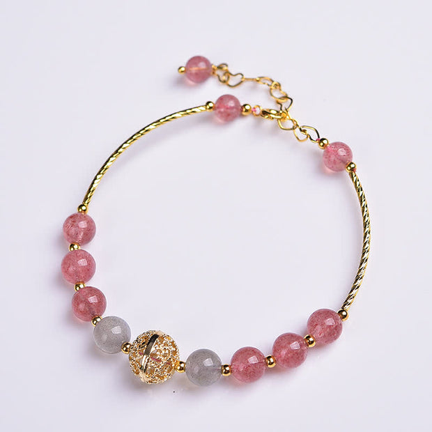 Buddha Stones Natural Strawberry Quartz Moonstone Positive Bracelet Bracelet BS 6