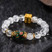 Buddha Stones Color-Changing Pixiu White Crystal Dice Wealth Bracelet Bracelet BS 2