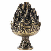 Buddha Stones Tibetan Mini Mountain Pattern Meditation Copper Alloy Incense Burner Incense Burner BS 16