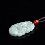 Buddha Stones Natural Jade 12 Chinese Zodiac Sucess Pendant Necklace Necklaces & Pendants BS 2