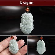 Buddha Stones Natural Jade 12 Chinese Zodiac Sucess Pendant Necklace Necklaces & Pendants BS 10