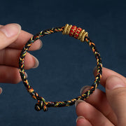 Buddha Stones Tibet Handmade Chinese Zodiac Natal Buddha Luck Strength Braided String Bracelet Bracelet BS 26