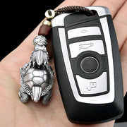Buddha Stones Dragon Turtle Copper Coin Wealth Key Chain