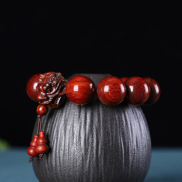 FREE Today: Maintain Healing Energy Rosewood Agarwood Dragon Carved Protection Bracelet