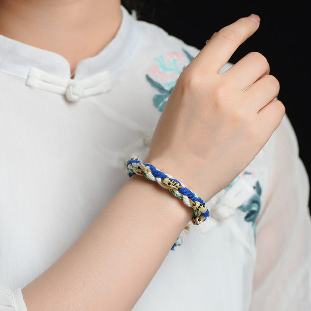Buddha Stones Tibetan Zakiram Goddess of Wealth Bead Engraved Handmade Luck Bracelet (Extra 35% Off | USE CODE: FS35)