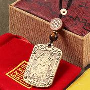 Buddha Stones God of Wealth Zhao Gongming Copper Protection Necklace Pendant Key Chain Necklaces & Pendants BS 4