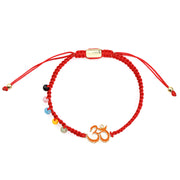 Buddha Stones Tibetan Handmade OM Mindfulness Red String Bracelet