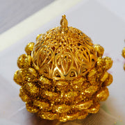 Buddha Stones Gold Pine Cone Pattern Spiritual Rituals Mini Incense Burner Home Tabletop Decor
