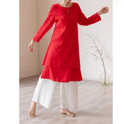 Buddha Stones 2Pcs Simple Design Tai Chi Meditation Yoga Clothing Top Pants Women's Set Clothes BS 16