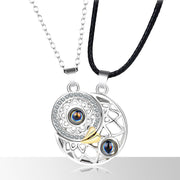 Buddha Stones Magnetic Sun Moon Couple Heart Protection Necklace Pendant Necklaces & Pendants BS main
