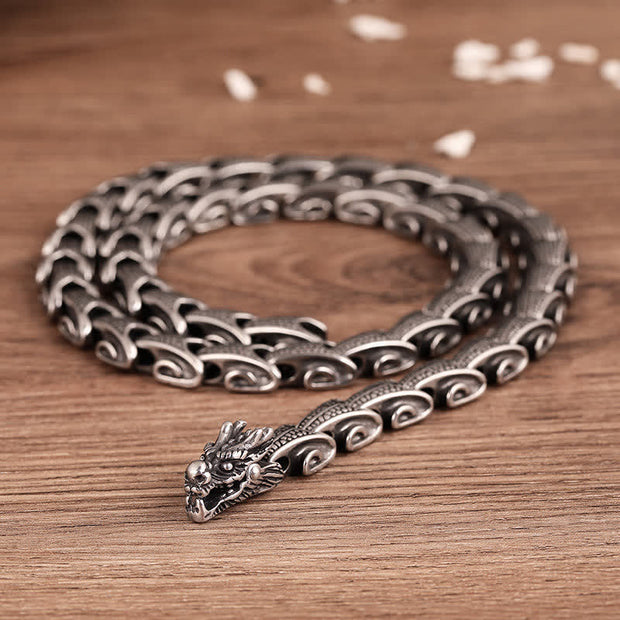 Buddha Stones Dragon Pattern Titanium Steel Protection Necklace Pendant Bracelet Necklaces & Pendants BS Dragon Head