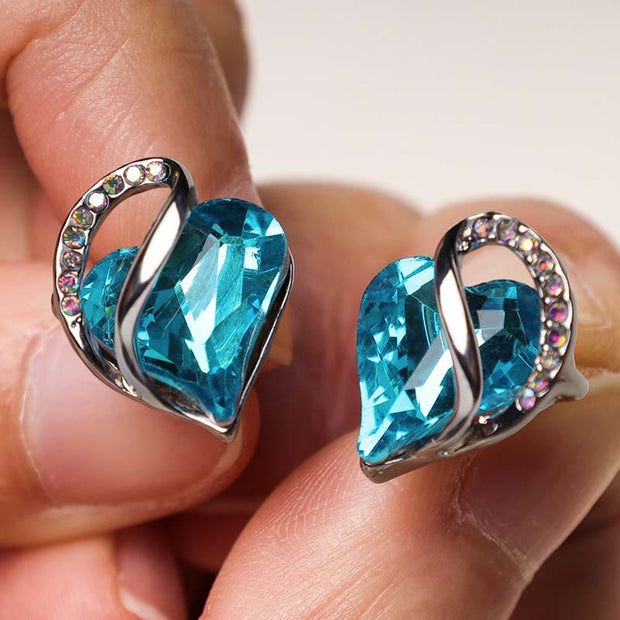 Natural Various Gemstone Birthstone Crystal Love Stud Earrings Earrings BS 32