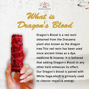 Buddha Stones Dragon's Blood Sage Smudge Stick for Home Negative Energy Cleansing Incense Healing Meditation Rituals Incense BS 4