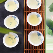 Buddha Stones Vintage Plum Orchid Bamboo Chrysanthemum Lotus Koi Fish Ceramic Teacup Kung Fu Tea Cups