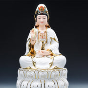 Buddha Stones Chenrezig Bodhisattva Avalokitesvara Success Ceramic Statue Home Decoration Decorations BS 26*15cm