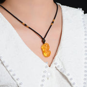 Buddha Stones FengShui Citrine PiXiu Wealth Necklace Pendant Necklaces & Pendants BS 2
