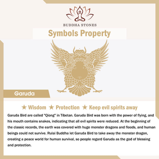 Buddha Stones Tibet Garuda Bird Copper Protection Necklace Pendant