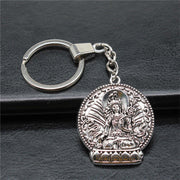 Buddha Compassion Serenity Peace Keychain Key Chain BS Silver