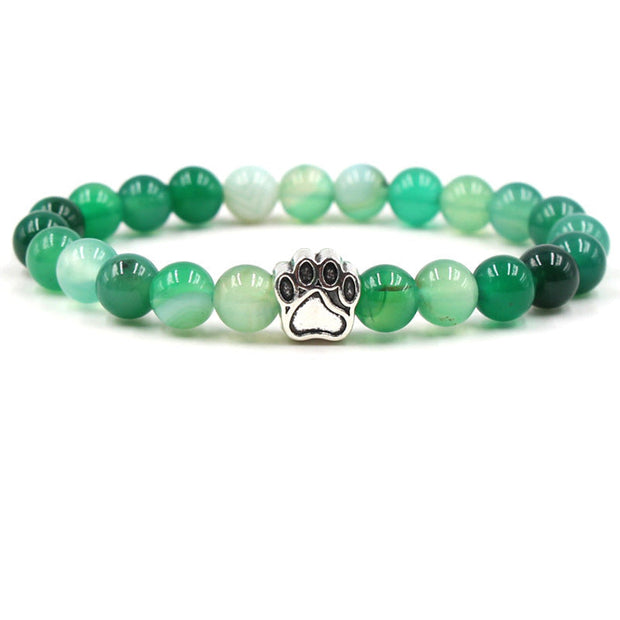 Buddha Stones “Save A Dog” Bracelet Bracelet Bracelet Green Agate (Power ♥ Success)