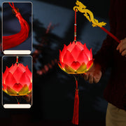 Buddha Stones DIY Lotus Flower Dragon Lantern Tassel Lamp Decoration Decorations BS 15