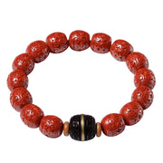 Buddha Stones Natural Cinnabar Ebony Calm Blessing Bracelet Bracelet BS 11