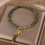 Buddha Stones Green Bamboo Jade Leaf Pattern Wealth Luck Bracelet Bracelet BS 3