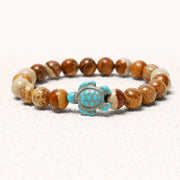 Buddha Stones Natural Stone Sea Turtle Turquoise Blessing Bracelet Bracelet BS 10