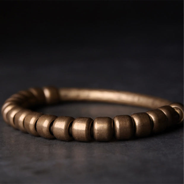 Buddha Stones Simple Design Copper Brass Bead Luck Wealth Bracelet Bracelet BS 9
