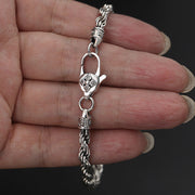 Buddha Stones 925 Sterling Silver Tibet Om Mani Padme Hum Double Dorje Vajra Twisted Design Peace Love Bracelet