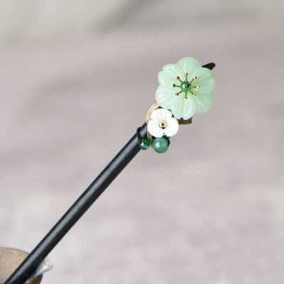 Buddha Stones Green Aventurine Flower Agate Positivity Hairpin Decoration (Extra 35% Off | USE CODE: FS35)