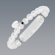 Buddha Stones Natural Quartz Love Heart Healing Beads Bracelet Bracelet BS White Crystal