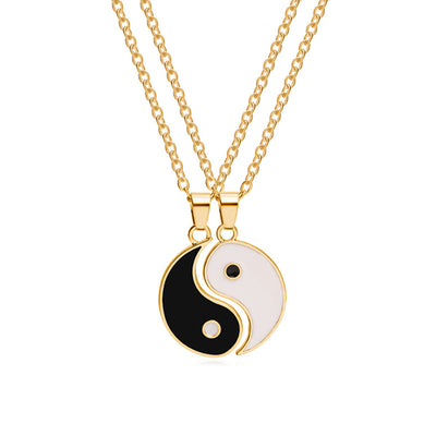 Buddha Stones Yin Yang Hematite Pendant Couple Necklace Necklaces & Pendants BS main