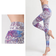 Buddha Stones Flowers Leaves Birds Print Pants Sports Fitness Yoga Leggings Women's Yoga Pants