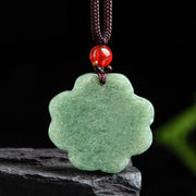 Buddha Stones Natural Lucky Four Leaf Clover Jade Prosperity Necklace Pendant Necklaces & Pendants BS 5