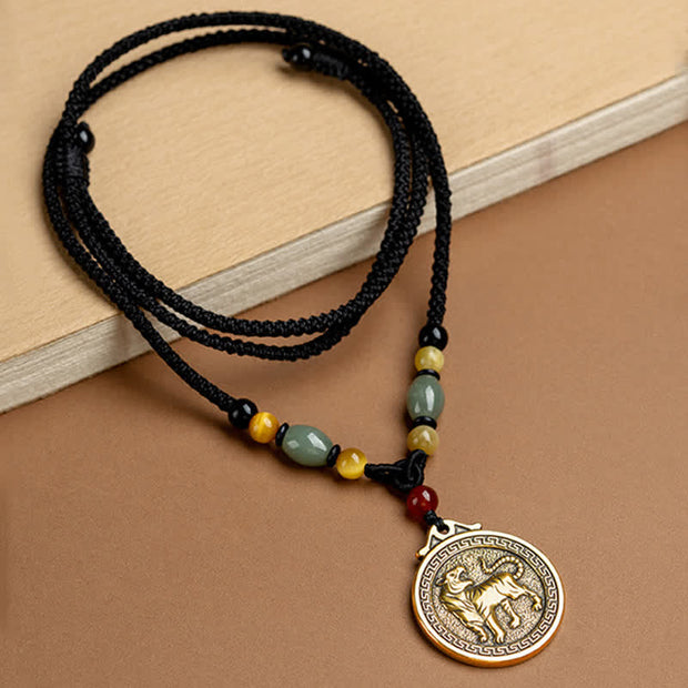 Buddha Stones 12 Chinese Zodiac Blessing Wealth Fortune Necklace Pendant Necklaces & Pendants BS 11
