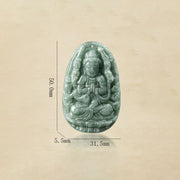 Buddha Stones Chinese Zodiac Natal Buddha Natural Jade Wealth Prosperity Necklace Pendant Necklaces & Pendants BS 8