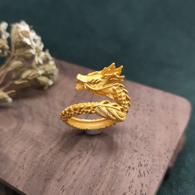 FREE Today: Protection Dragon Strength Adjustable Copper Ring Ring BS main