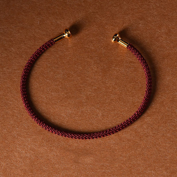 Buddhastoneshop Simple Design Handmade Luck Braid String Cuff Bracelet
