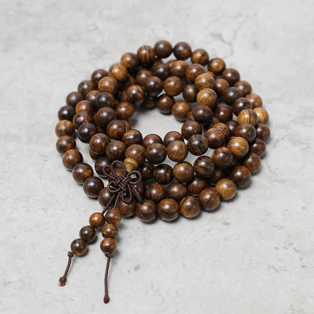 Buddha Stones 108 Mala Beads Bracelet Prayer Meditation Sandalwood Elastic Bracelet BS Rosewood