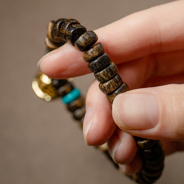 Buddha Stones Agarwood Red Agate Turquoise Balance Strength Bracelet Bracelet BS 8