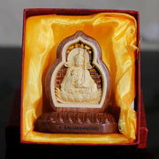 Buddha Stones Guru Rinpoche Buddha Padmasambhavan Serenity Wood Engraved Statue Figurine Decoration Decorations BS 1