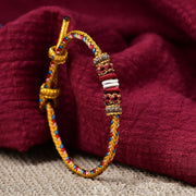 Buddha Stones Handmade Dunhuang Color Luck Braid String Bracelet Bracelet BS 9